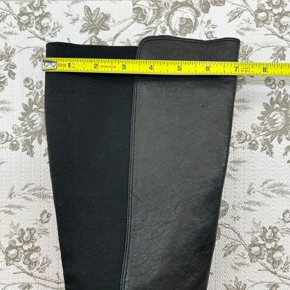 Coach Womens Ultima Boot size 8.5 Leather black stiletto sleek career buckle zip - Picture 12 of 14